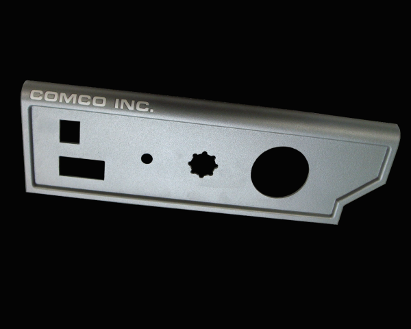 laser marked powder coated aluminum part